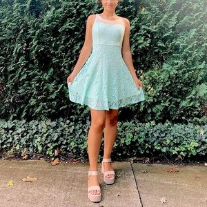 Seafoam Green Lace Dress👗
